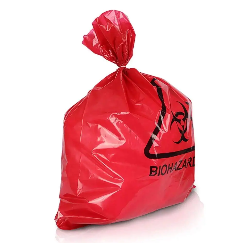 Customized Red Yellow Autoclave Plastic Medical Trash Bags Waste