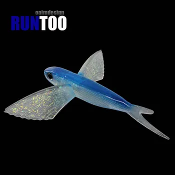 Runtoo New big fly fish soft baits lure 17cm 66g/21cm 125g trolling lure tuna fork tail bulk soft plastic baits