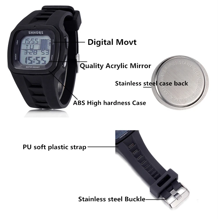 Factory Direct Sell Multi-function Digital Watches Unisex Waterproof LED SHHORS Wrist Watch