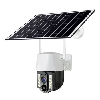 5MP Waterproof Outdoor Solar CCTV Security Camera Wifi Two-Way Audio Dome Style Wide Angle Night Vision CMOS Sensor Cloud Camera