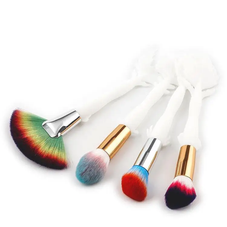 4 makeup brush set brush fan brush white devil fish tail  makeup tool