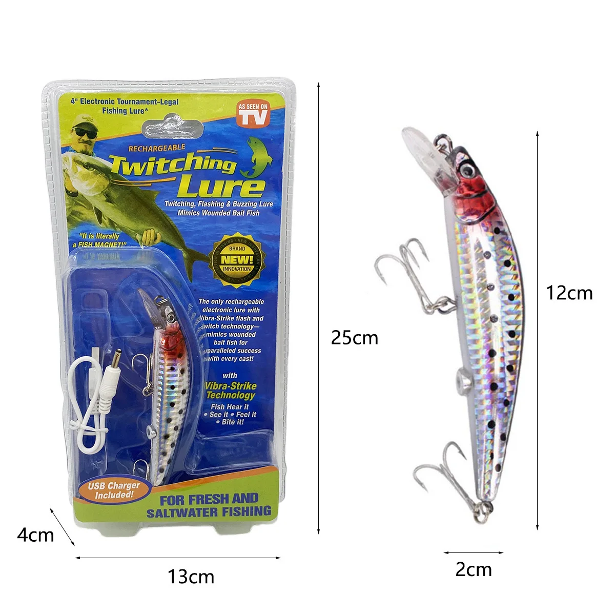 USB Charging Rechargeable 3D Eyes Colorful Ice Winter Bait