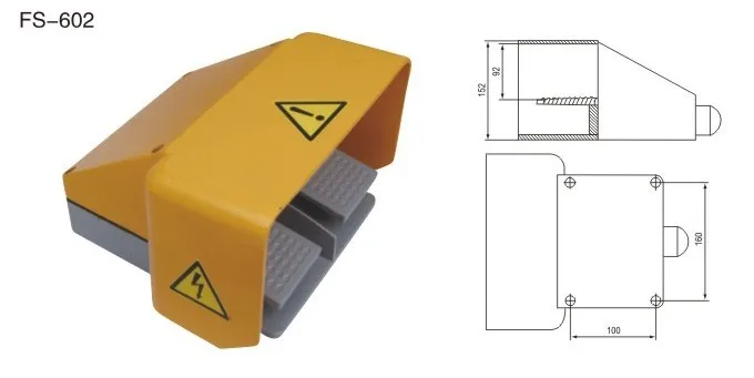 Chenf CCC Certified Waterproof Lamp Foot Switch 15A AC 250V Electric Foot Pedal Switch Push Button 3pdt