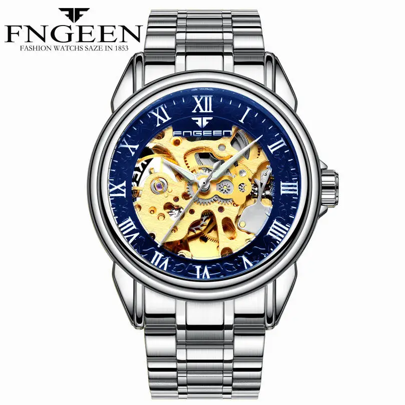 Luxury Sapphire Skeleton Automatic Watch