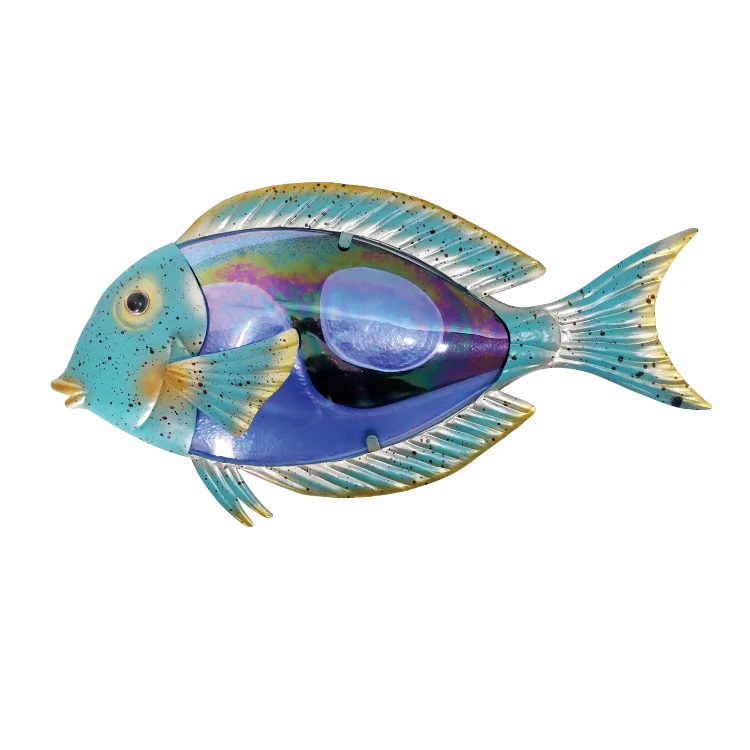 15 Inch Stylish Fish Indoor And Outdoor Glass Art Colorful Home Hanging Craft Wall  1