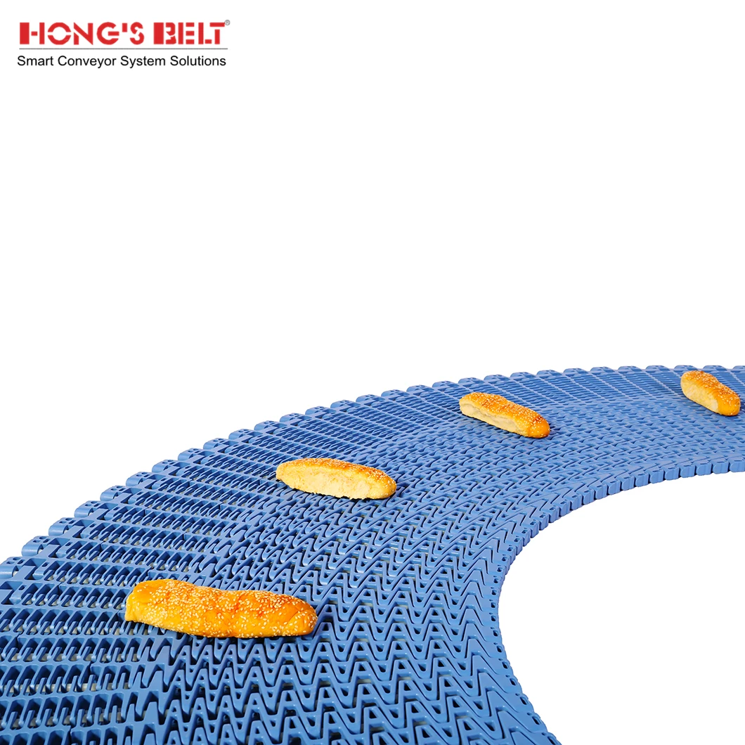 Hongsbelt HS-1201B Side Flexing Small Turning Perforated Top Belt Modular Conveyor Belt