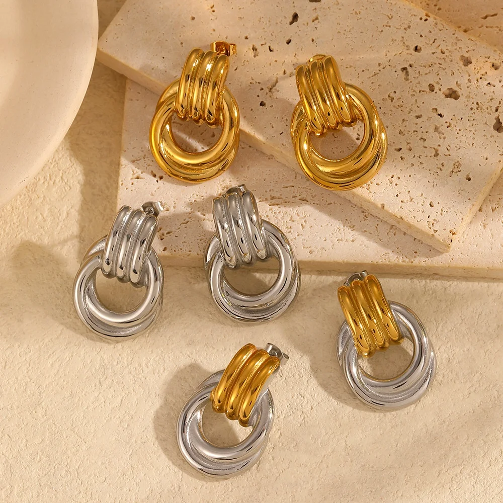 18K Gold Plated Mini Knot Earrings - Trendy & Durable
