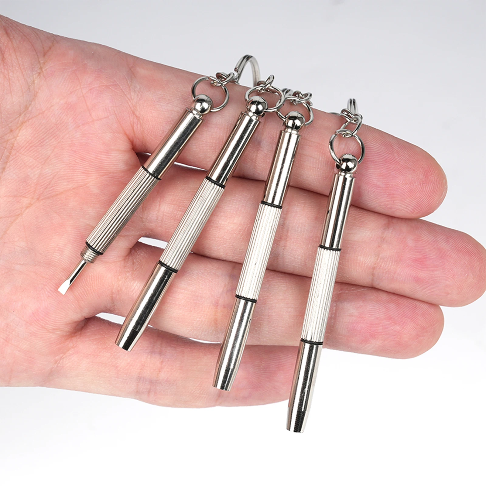 Portable 3 in 1 Aluminum Steel Eyeglass Screwdriver Watch Repair Tool Kit with Keychain LSD-100PCS