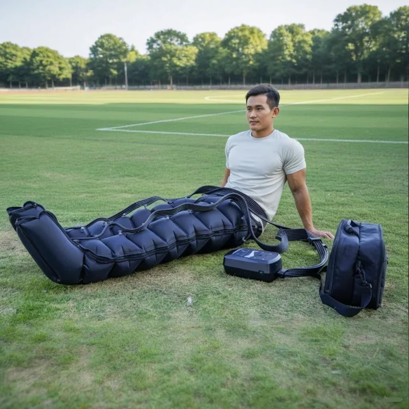 Atkārtoti uzlādējams periodisks pneimatiskās kompresijas ierīce ar 8 kamerām kāju masieris