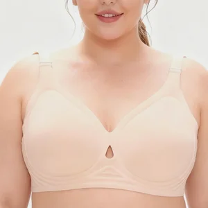 Wholesale Price Women's Wireless Bra Large Size Padded Soft Comfort Fit Seamless Push-Up Brassiere Soutien Gorge Grande Taille