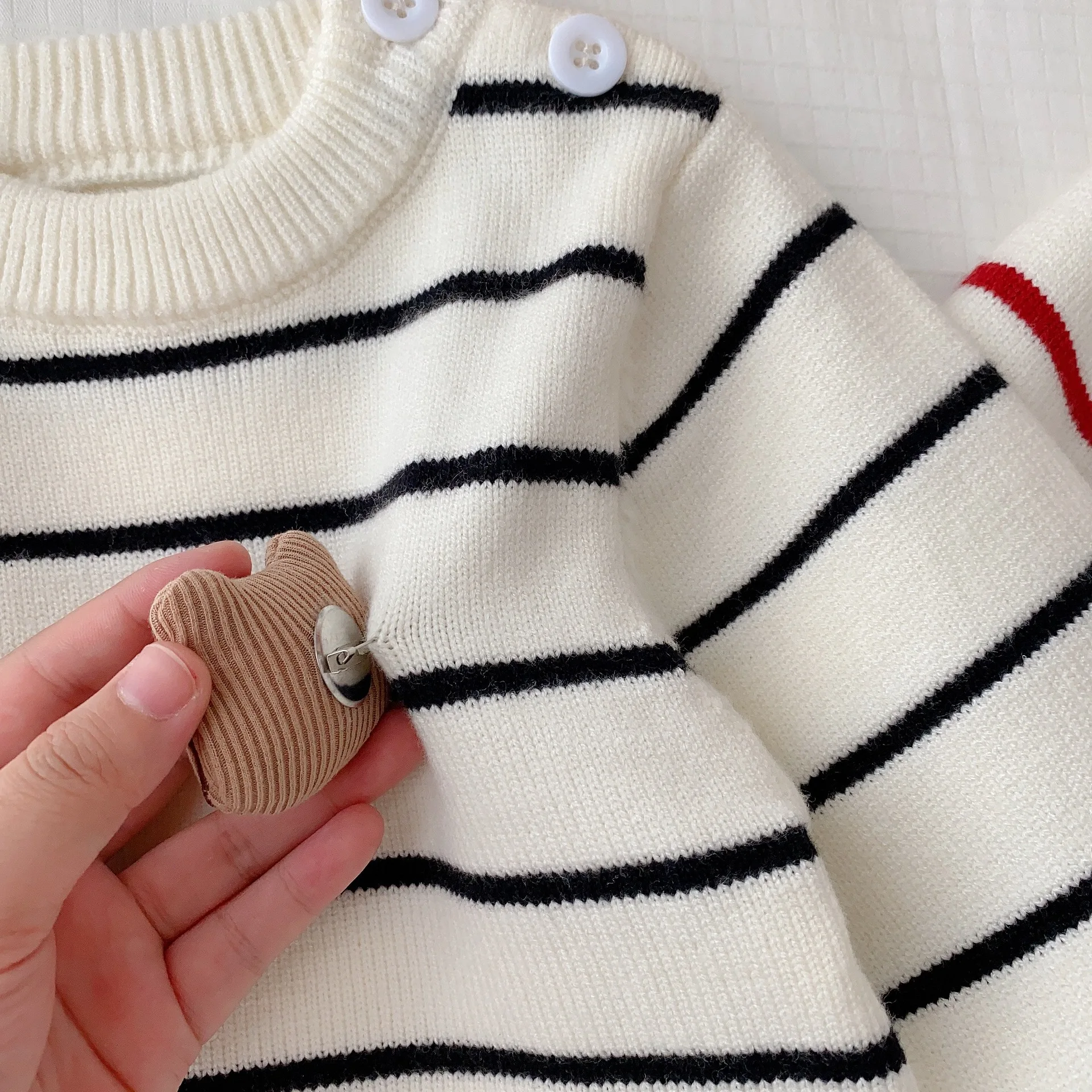 Baby Knitwear Newborn Clothes Autumn Boys Striped Jumpsuit Long Sleeved ...