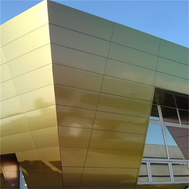 3mm 4mm Alucobond Acp Acm Wall Cladding Gold Mirror Faced Aluminum ...