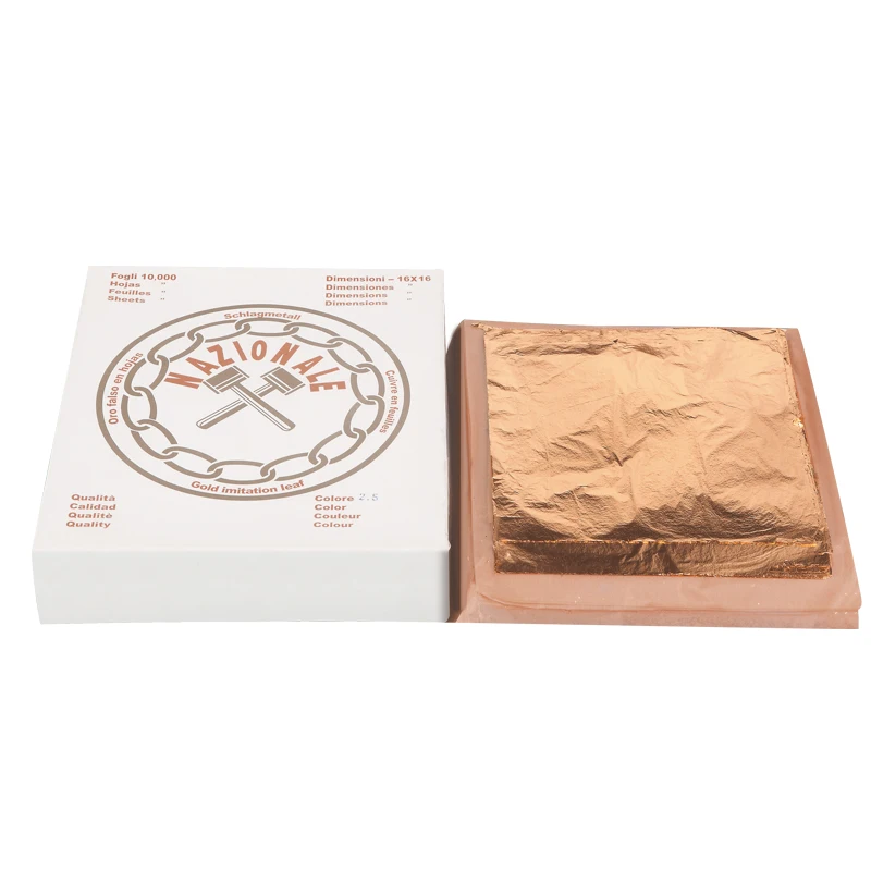 100 sheets 16 X 16cm genuine copper leaf foil red copper leaf Luxurious  free shipping - AliExpress