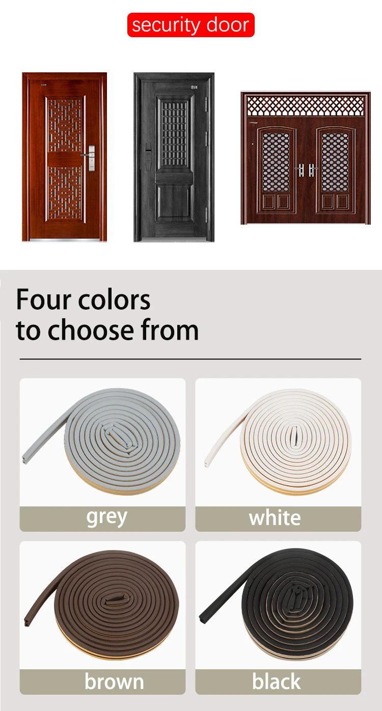 Epdm Foam Rubber Door Seal Window Weather Strip Soundproof Self