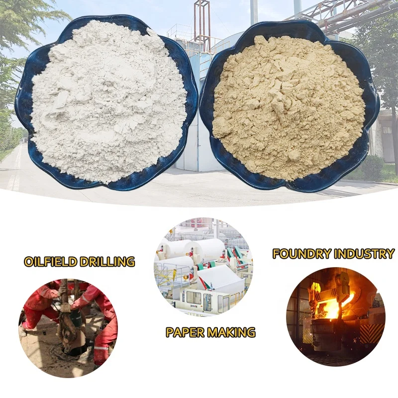 Wholesale bulk organic bentonite yellow white calcium sodium bentonite active white clay high viscosity clay