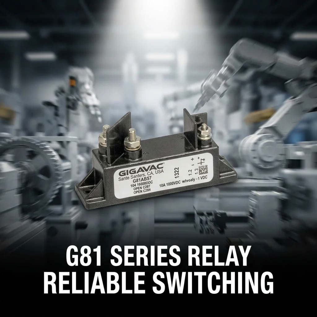G81AB57 สำหรับรีเลย์แรงสูงแบบปิดสนิทของ Sensata-Gigavac กระแสขดลวดกระแสตรง 91.4 มิลลิแอมแปร์ แรงดัน 26.5 โวลต์ ติดตั้งบนชั้นวางแบบแชสซี ใช้ในการควบคุมอุตสาหกรรม ขายส่ง การจัดส่งรวดเร็ว