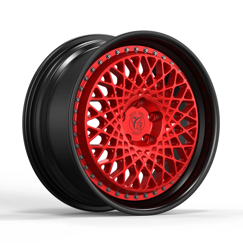 Custom china 2 piece forged black red 16 17 18 19 20 21 22 inch aluminum alloy passenger vehicle racing car wheels rims hubs
