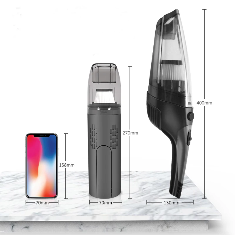 5000Pa Suction Handle Car Vacuum Cleaner  Wet/Dry Use Cordless Car Vacuum Cleaner With Nozzle