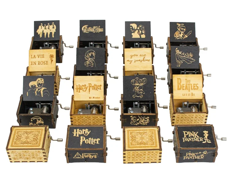 Custom Wooden Harry And Potter Hand Crank Musical Box Buy Harry