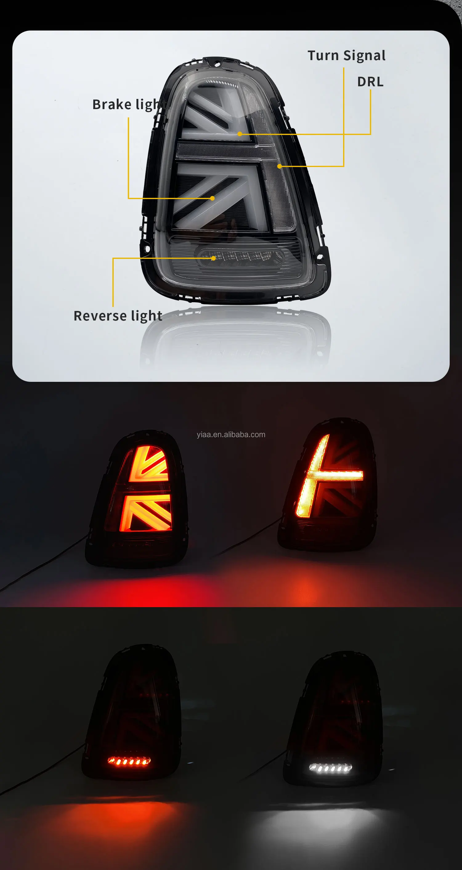 LED Tail Lights R56 R57 R58 R59 Assembly Rear Lamp Rear Lamp 2007-2013 2th Gen Mk II One Hardtop SD for BMW Mini Cooper S details