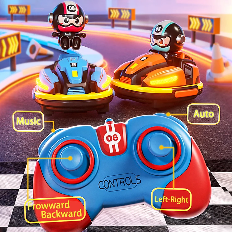 Remote Control Car for Two Toddler RC Bumper Car Stunt RC Battle Cars with Bounce Driver