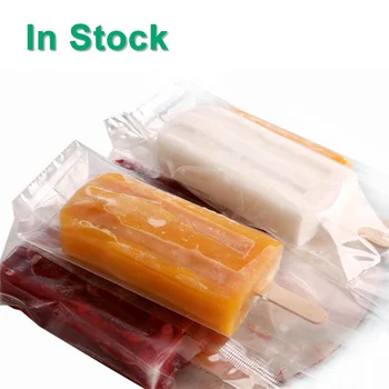 Transparent Clear Fin Seal Heat Sealable Plastic Frozen Sucker Ice Pop Wrapper DIY Ice Lolly Popsicle Wrapping Bags