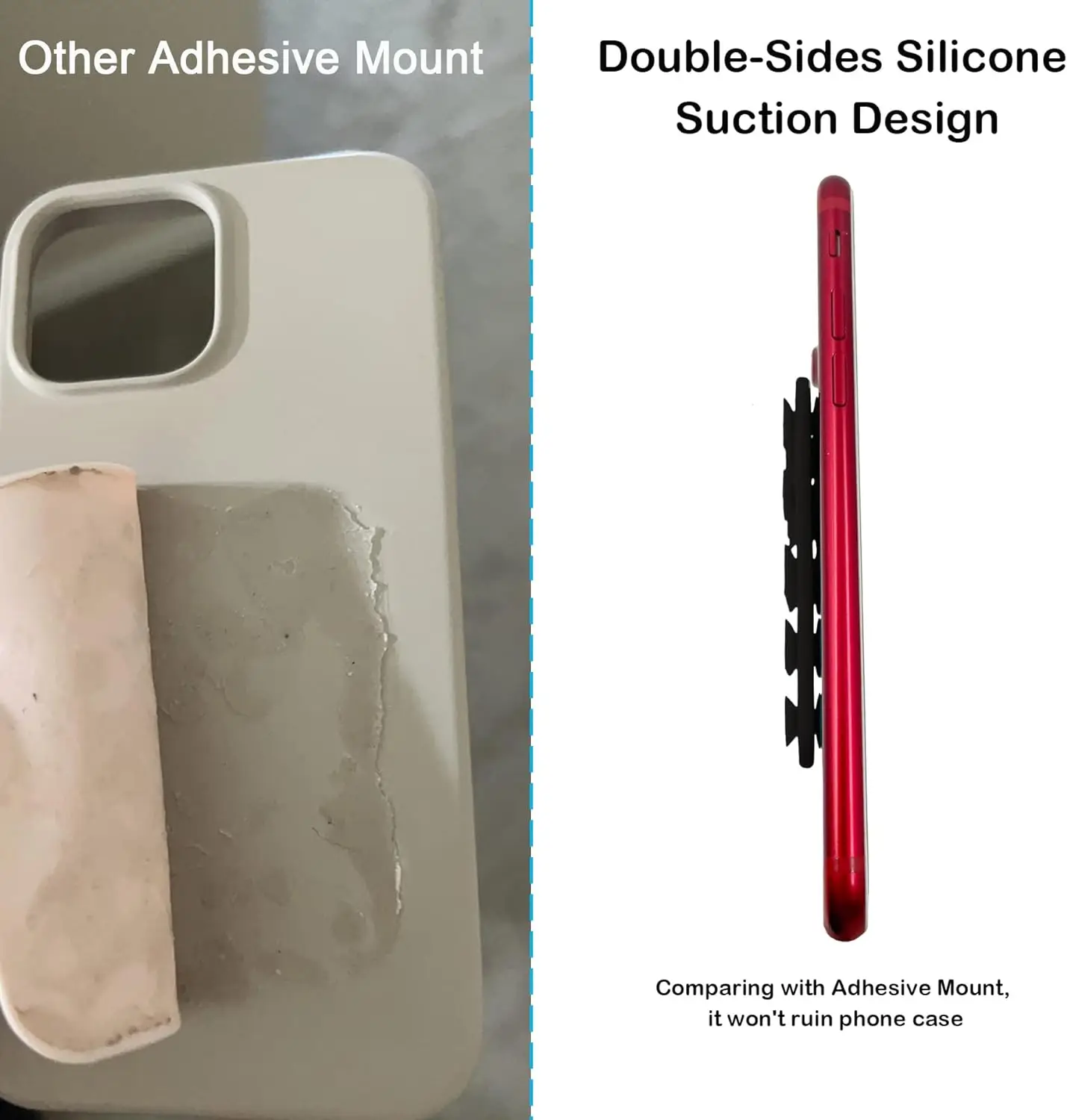 Silicon Hands-Free Phone Accessory for iPhone and Android, Mirror Shower Phone Holder, Double Suction CUP