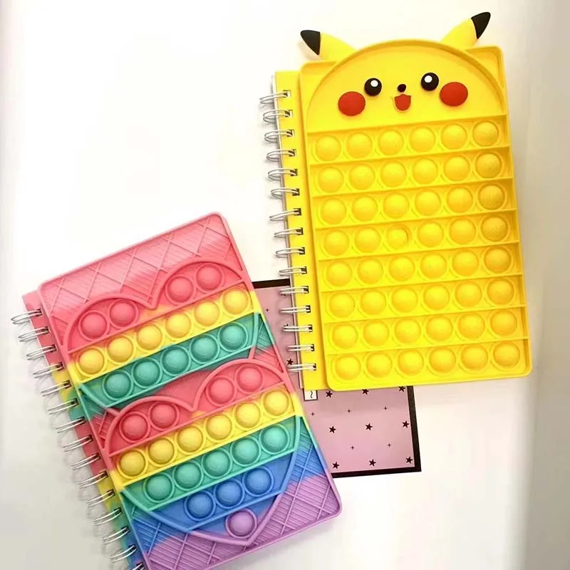 Newest Pop Itting A5 Notebook Fidget Toy Carrot Shaped Cover Cute Diary Notebook for School