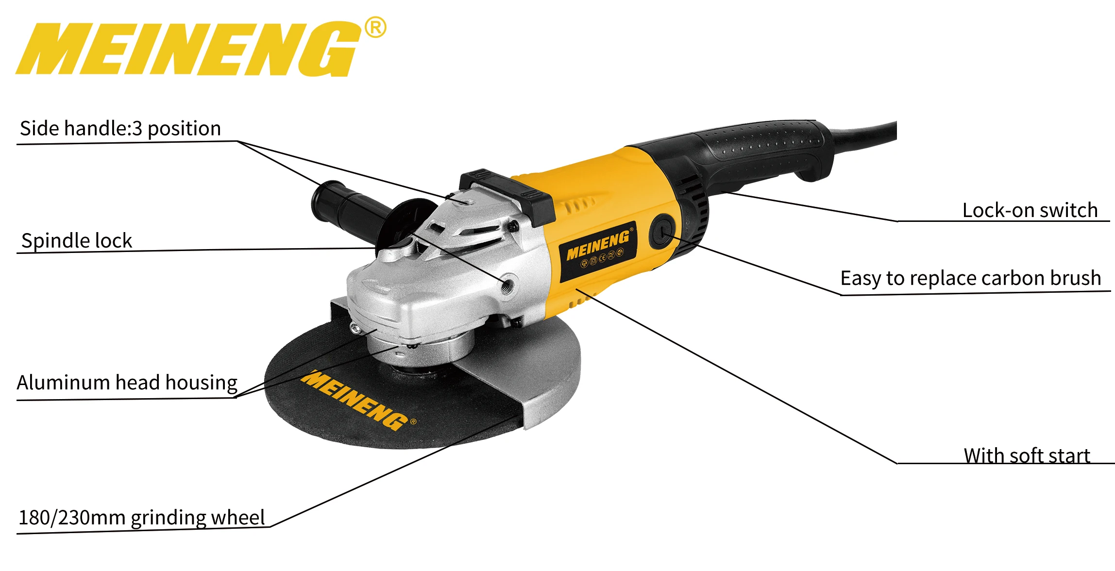 Meineng Machine À Poncer Outils Électriques 230-2 Grande Meuleuse D'angle  Électrique 1800w Coupe Du Bois - Buy Angle Grinder Outils Électriques,De