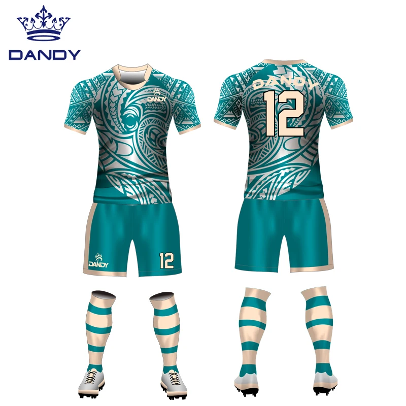 Custom Sublimation Pattern Rugby Uniforms Rugby Shirt and Shorts Rugby Kit