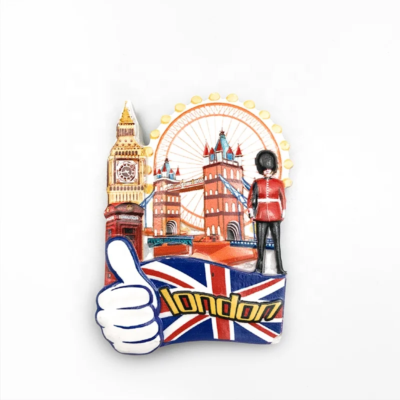 OEM, высококачественный туристический сувенир, милый 3d-магнит на холодильник из смолы в лондонских городах