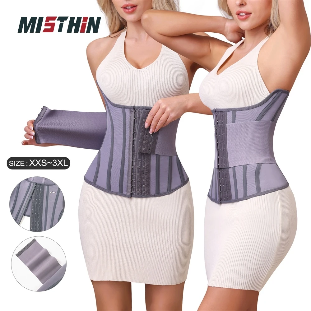 Custom LOGO Purple Full Body Belly Shaping Cincher Corset Wrap Belt Tummy Control Shapewear Waist Trainer Shaper Wear manufacture