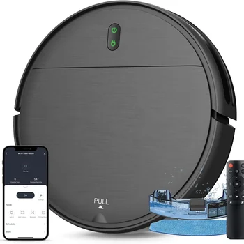 clean Robot Vacuum and Mop Combo WiFi App Alexa 2 in 1 Mopping Robot Vacuum with Watertank and Dustbin