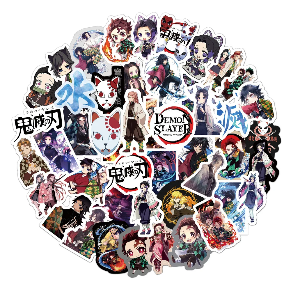 50pcs New Q Version Cartoon Kimetsu No Yaiba Anime Demon Slayer Sticker Buy Demon Slayer 3005