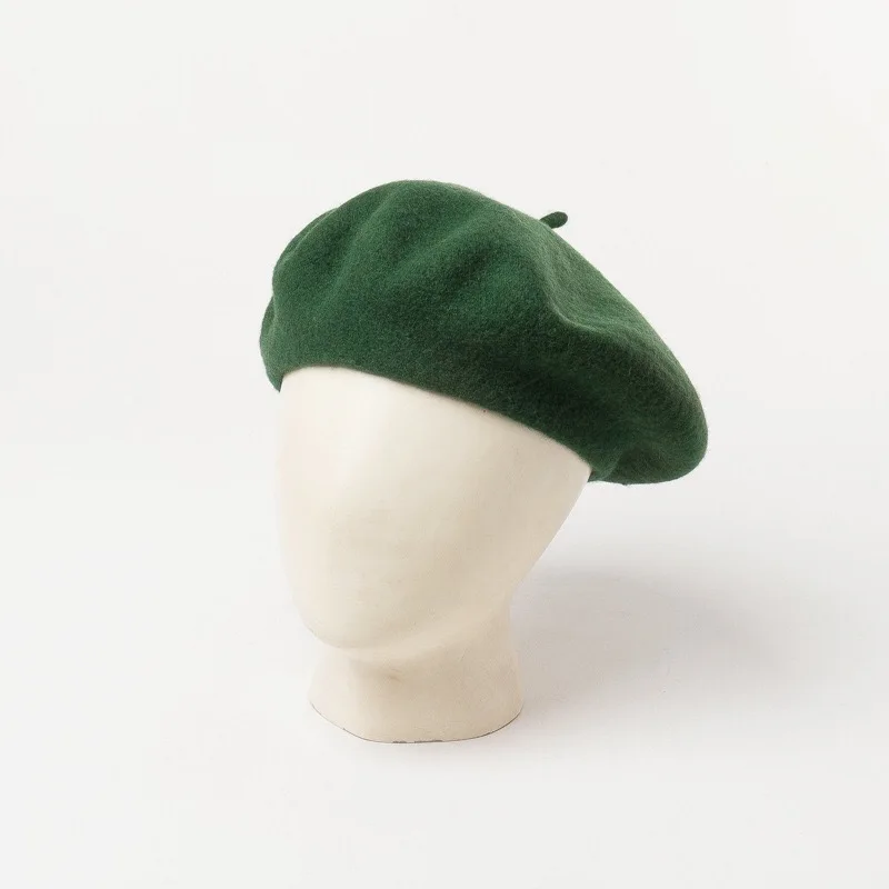 8279 Xxl 100% Wool French Green Beret Hats For Women Man Painter Hat XXL 100 Wool French Green Beret Hats for Women Man Painter  main image 2