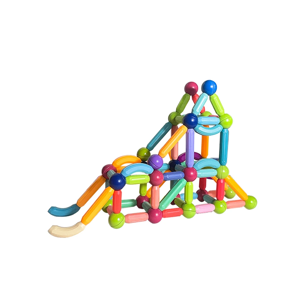 Customizable Baby Safety Magnetic Blocks Colorful Magnetic Building Sticks and Balls 3D Educational Toys Magnetic Rods for Kids