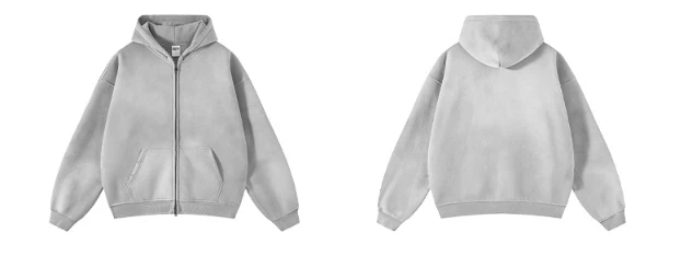 Vintage Cotton Hoodie Men Distressed Washed Oversized Heavyweight Women Plain Color Casual Autumn Fall Winter