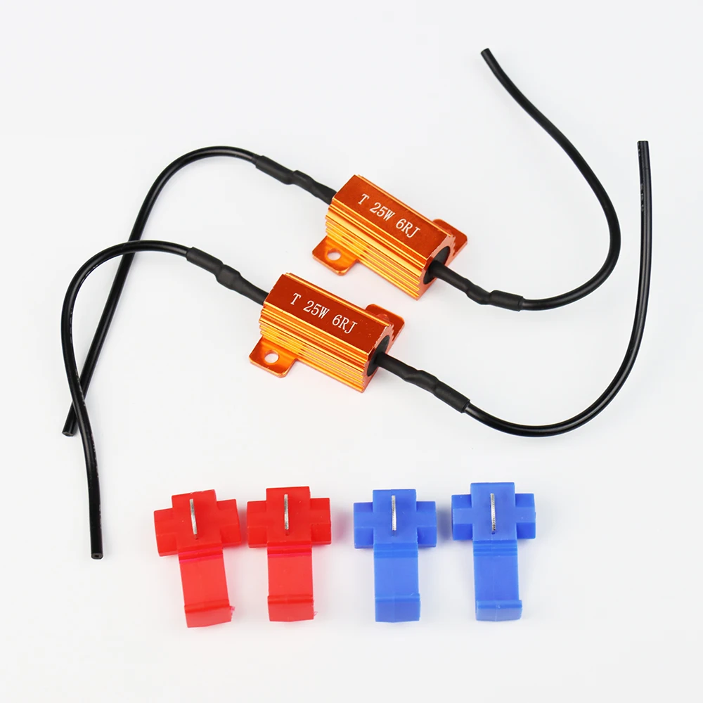 LED Bulb Load Resistor 25W 6Ohm to Solve Car Hyper Flash Error Code for T10 Festoon T15 1156 1157 7440 7443 3156 3157 LED Bulb