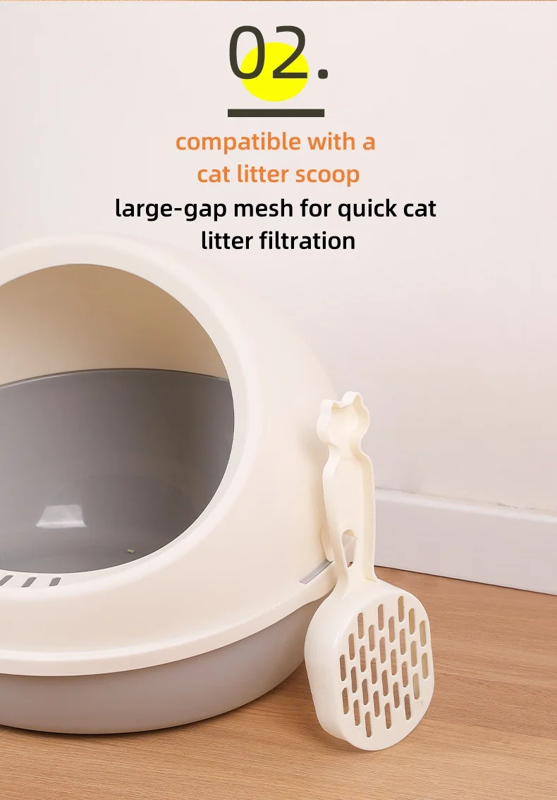 Fully Surrounded Round Pet Antisplash Enclosed Clean Cat Litter Box