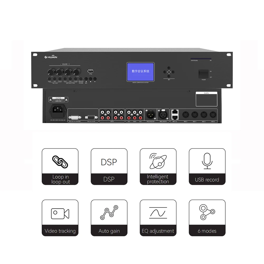High Quality Conference Host Wired Microphone System Video Tracking Conference System