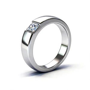 High-End Copper-plated Platinum Proposal Ring with 1ct Moissanite and Diamond Elegant Couple's Moissanite Rings
