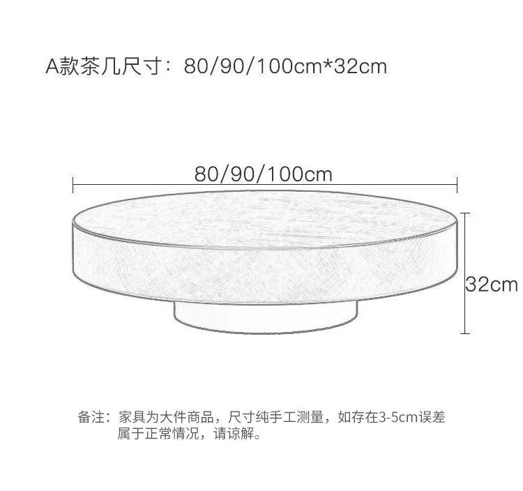 Italian Simple Large Round Coffee Table Rotatable Living Room Coffee Table Combination Stainless