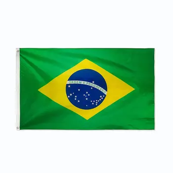 All Around The World 100% Polyester Banner Double Stitching Flags Football World Cup Indoor Banner Brazil Flag