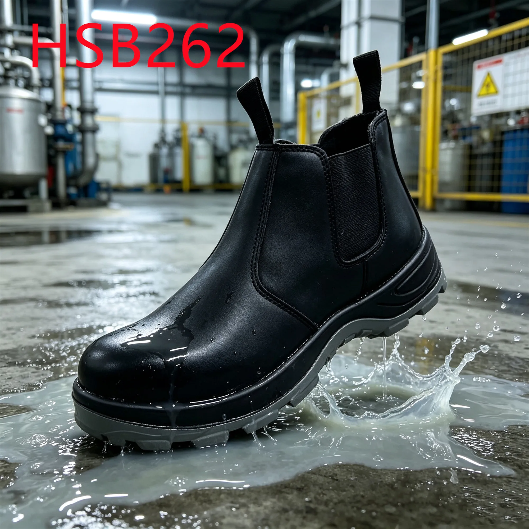HY,Gravel Factory Anti-hit&puncture Chelsea Safety Shoes Pipeline Job Acid&alkali Resistant Unisex Hua Singh Work Boots HSB262