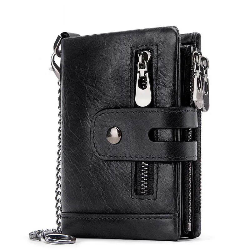 mens rfid wallet with chain