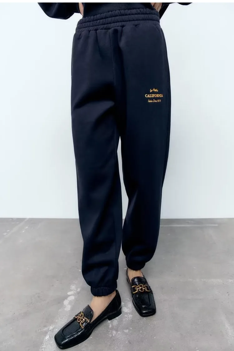 Manufacturers Custom Letter Embroidery Women's Hoodies & Sweatshirts Sweatpants Sweat Suit