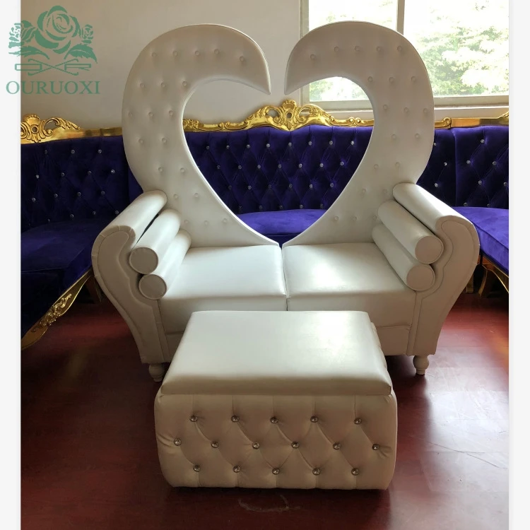 white throne loveseat