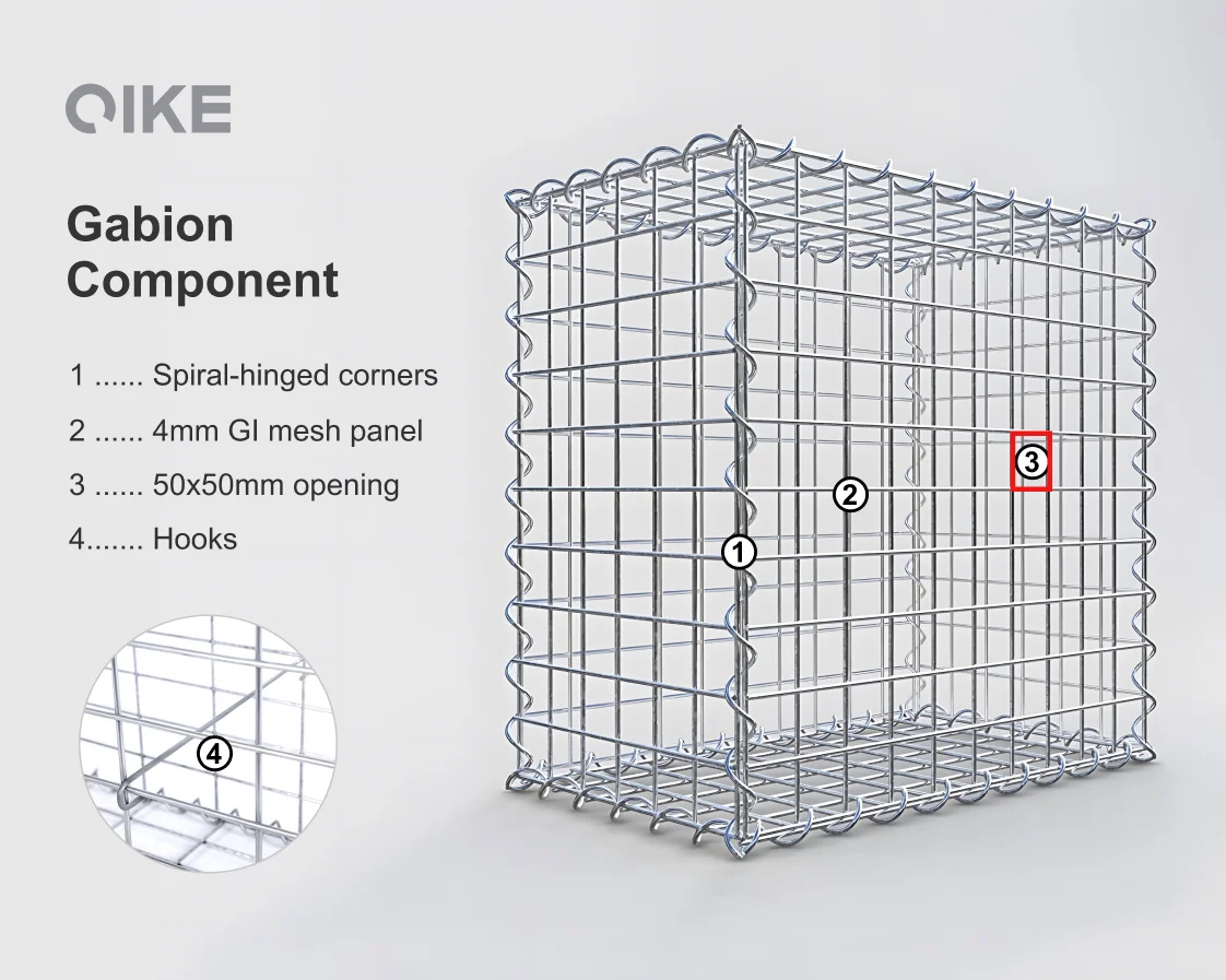 Welded Gabion Stainless Steel Baskets Fence Box Cage 1x1x2 100x50x100