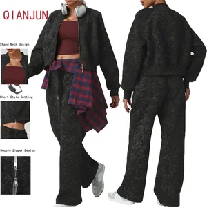 2026 New Thermal Workout Yoga Wear Set Short Jacket Chafe-Free Drawstring Yoga Pants Outdoor Jogging Yoga Set