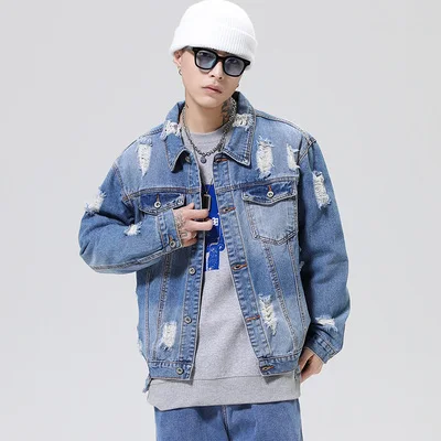 Customized High Quality Vintage Washed Men's Denim Jacket Fashion Men Jean Jackets
